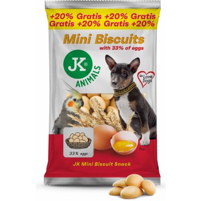 JK ANIMALS Mini Biscuits pamlsek mini piškoty s 33 % vajec 100 g – Zboží Dáma