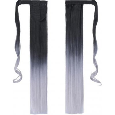 Girlshow Culík, cop rovný s omotávkou 57 cm - Ombre styl odstín Black T Grey – Hledejceny.cz