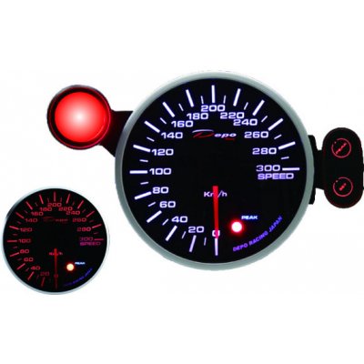 Přídavný budík Depo Racing 95mm - rychloměr s indikátorem max. rychlosti a možností měření pomocí GPS | Zboží Auto