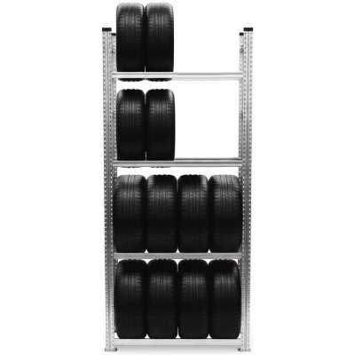 FP Systems Regál na pneumatiky bez ráfku 2500x1500x500 mm 4 police přídavný stříbrný pozink – Zboží Dáma