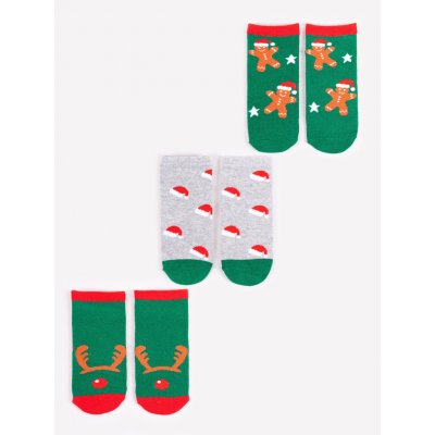 Yoclub Dětské vánoční ponožky 3Pack SKA X013B AA00 Multicolour