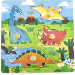 Viga Toys puzzle s odznaky Dinosauři