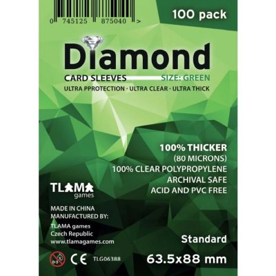 Obaly na karty Diamond Green: Standard 63,5x88 mm – Zboží Živě