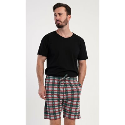 Vienetta MAN pánské pyžamové šortky Paul: tmavě zelená – Zboží Dáma