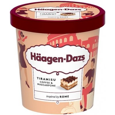 Häagen-Dazs Zmrzlina se sýrem mascarpone, polevou z kávy a kakaa a kousky kávového piškotu 420 ml – Zboží Dáma