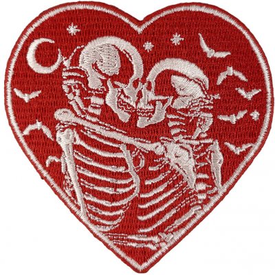 Nažehlovací nášivka Ani smrt nás nerozdělí 7,5 cm x 7 cm – Zboží Dáma