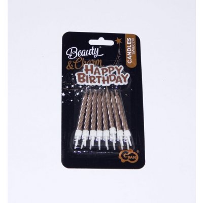 GO Narozeninové svíčky s nápisem Happy Birthday rose gold – Sleviste.cz