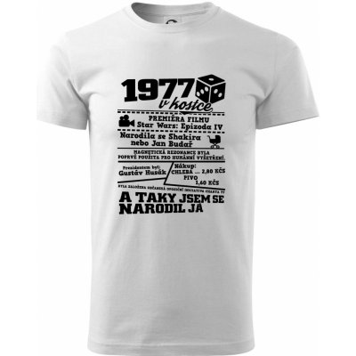 1977 v kostce Klasické pánské triko bílá – Zbozi.Blesk.cz