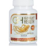 Great Health Ženšen pravý 5% ginsenosidů 100 tobolek 500 mg tobolky – Hledejceny.cz