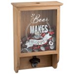 Nástěnná dřevěná skříňka na zátky s otvírákem - 25*10*37cm - J-Line by Jolipa – Hledejceny.cz
