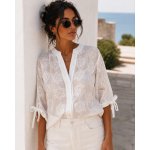 Fashionweek dámská bavlněná košile s výšivkou elegantní boho styl UB-Tonkee bílá – Zboží Mobilmania