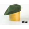 Čepice Vlněný baret jednobarevný 115´ olivová