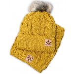 Baby Nellys Zimní pletená čepice s bambulí komínek šedá – Zboží Mobilmania