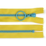 Prima-obchod Kostěný zip barevný No 5 délka 15 cm s ozdobným jezdcem, barva 2 (110) žlutá modrá světlá – Hledejceny.cz
