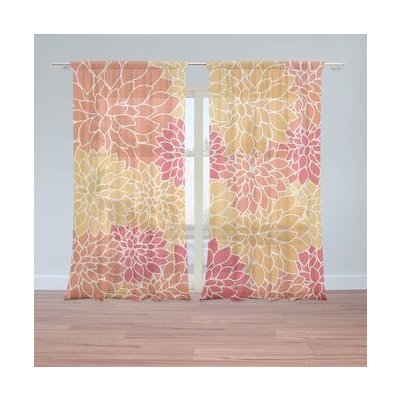 Sablio Záclony Barevné květiny: 2ks 150x250cm – Hledejceny.cz