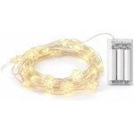 DECOLED LED světýlka na drátku na baterie s vločkami 2,3 m teple bílá, 20 diod, čirý kabel IP20 interiér, 3× AA – Zboží Dáma