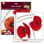Samolepicí dekorace Vlčí máky 2 archy 31cm x 31cm na zeď Crearreda Poppies 54101 – Sleviste.cz