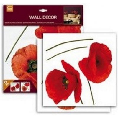 Samolepicí dekorace Vlčí máky 2 archy 31cm x 31cm na zeď Crearreda Poppies 54101 – Zbozi.Blesk.cz