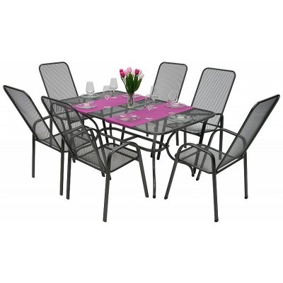 DEOKORK Zahradní kovová sestava SANDRA 1+6 stůl 145x90 cm (CT309) – Hledejceny.cz