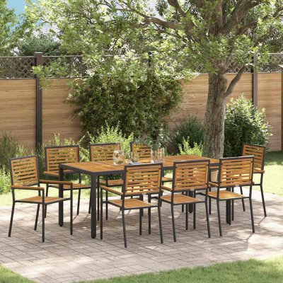 Omaxi 455635 Zahradní jídelní souprava 9 pcs Černá 190 x 90 x 75 cm – Hledejceny.cz