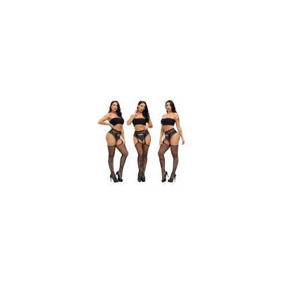 Bdsm-Bondage-Shop Sexy černé transparentní punčochy na podvazku 1651 – Zboží Mobilmania