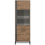 LUTON vitrína REG1D1W/20/7/P + LED grafit/dub ribbeck – Zboží Mobilmania