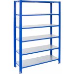 Majster Regál 200 x 100 x 30 cm T profil 5 polic zinek modrá – Sleviste.cz