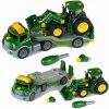 Auta, bagry, technika KLEIN 3908 auto s traktorem JOHN DEERE 6215R čelním nakladačem a nářadím