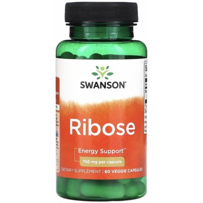 Swanson Ribose, ribóza, 750 mg, 60 rostlinných kapslí