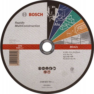 Bosch dělicí kotouč rovný Rapido Multi Construction 2608602767 – Zboží Mobilmania