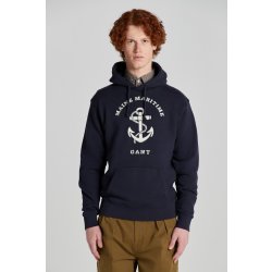 GANT D2. MARITIME HOODIE modrá