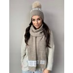 Fashionweek Zimní sada čepice a šály se sněhovou vločkou S2809 Capuccino – Hledejceny.cz