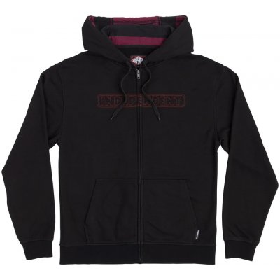 Independent Bar Stitch Zip Hood Black