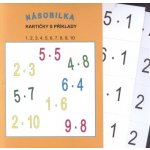 Násobilka malá 1, 2, 3, 4, 5, 6, 7, 8, 9, 10 12 karet, 96 příkladů