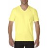 Pánské Tričko Gildan bavlněné tričko PREMIUM do V kukuřičné mléko žlutá