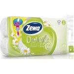 Zewa Deluxe Aqua Tube Camomile Comfort parfémovaný toaletní papír 150 útržků 3 vrstvý 8 kusů, rolička, kterou můžete spláchnout