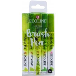 Royal Talens 11509906 Ecoline brushpen set sada štětečkových akvarelových popisovačů green 5 ks