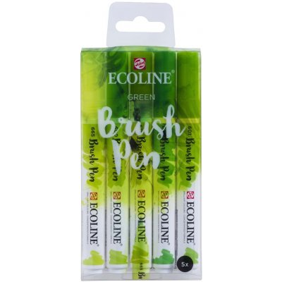 Royal Talens 11509906 Ecoline brushpen set sada štětečkových akvarelových popisovačů green 5 ks – Hledejceny.cz