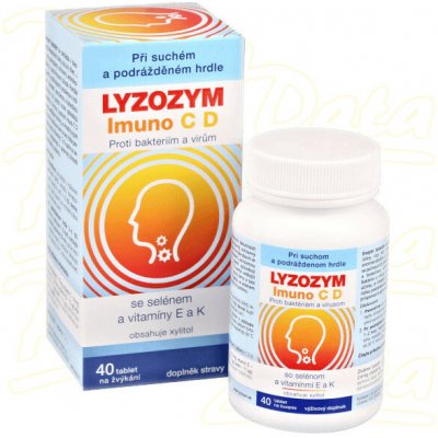 LYZOZYM Imuno C D se selénem a vitamíny E a K 40 žvýkacích tablet – Hledejceny.cz