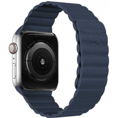 Crested Kožený řemínek s magnetickým zapínáním pro Apple Watch 42, 44 a 45 mm modrý YACZ-Y967 – Zbozi.Blesk.cz