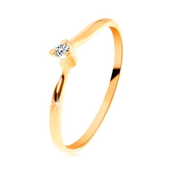 Šperky eshop Blýskavý prsten ze žlutého zlata čirý broušený diamant tenká  ramena BT153.30 od 6 039 Kč - Heureka.cz