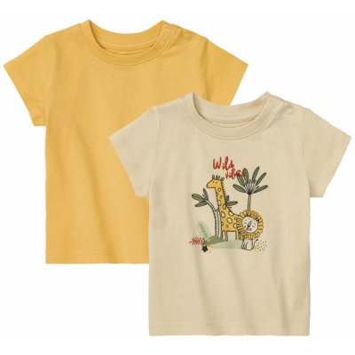 lupilu Dětské triko BIO 2kusy béžová žlutá – Zboží Mobilmania