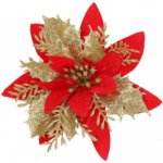 SPRINGOS Vánoční hvězda s klipem 13x13 cm zlato-červená CA0729-XG – Zboží Dáma