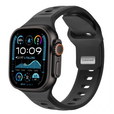 CubeNest Premium Silikon Sport na Apple Watch 42/44/45/Ultra 49 mm černý B01R001LBK – Hledejceny.cz