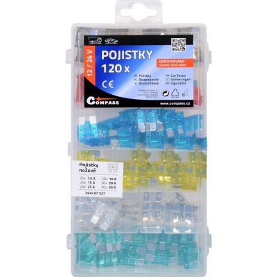 Pojistky nožové sada 120ks 7,5/10/15/20/25/30Amp | Zboží Auto