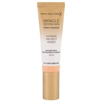 Max Factor Pečující make-up pro přirozený vzhled pleti Miracle Touch Second Skin SPF20 Hybrid Foundation 04 Light Medium 30 ml