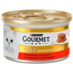 Gourmet Gold cat Casserole Hovězí, Kuřecí v rajčatové omáčce 85 g – Zbozi.Blesk.cz