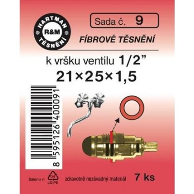HARTMAN těsnění fíbrové k vršku ventilu 1/2", sada č. 9 – Sleviste.cz