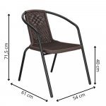 SPRINGOS BISTRO GF1019 Zahradní ratanové křeslo hnědé – Hledejceny.cz