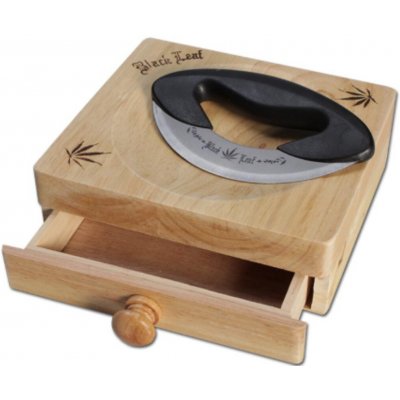 Black Leaf krabička se zásuvkou kovová drtička s integrovaným úložným prostorem – Zboží Dáma